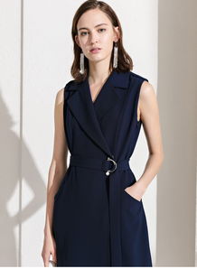 昆诗兰2020新款宽松苎麻拼接裙子 批发市场的轻盈风尚之选